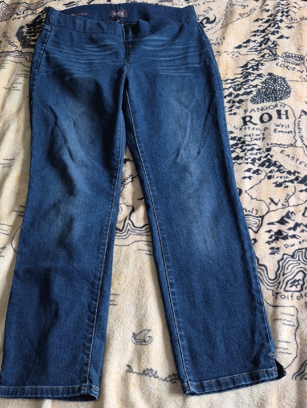 NYDJ Size 4 Alina Pull On Ankle Jeans Blue Stretchy